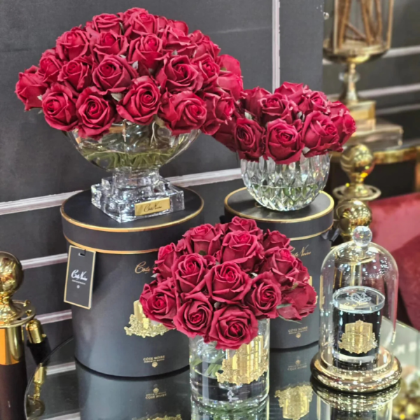 Perfumed Roses grand bouquet, crystal glass + spray - Image 3