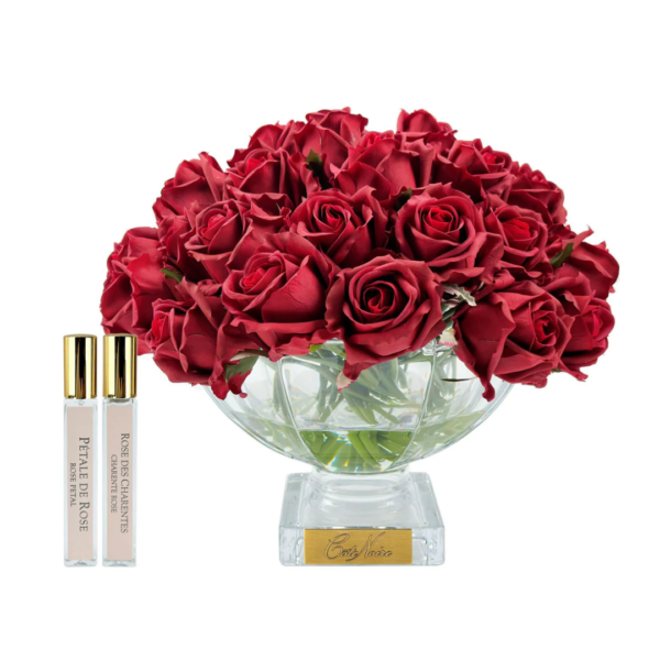 Perfumed Roses, Centerpiece, crystal glass + 2 sprays