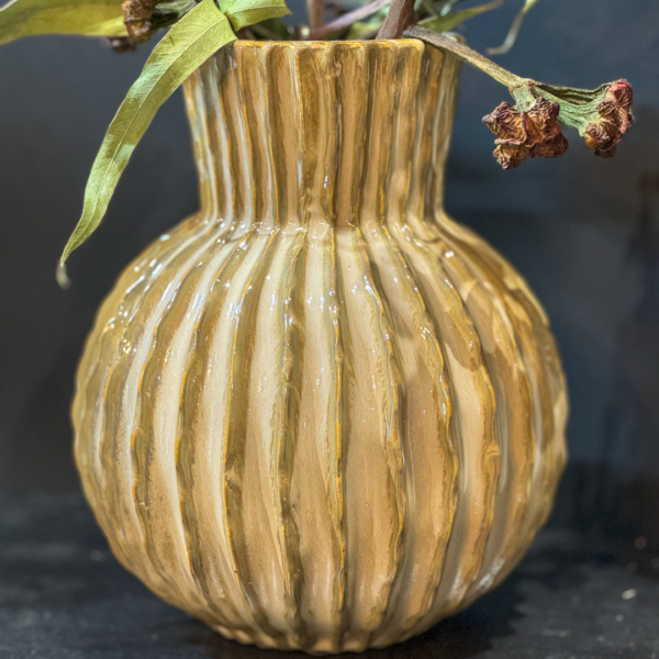 Cream Ceramic Vase - Image 4
