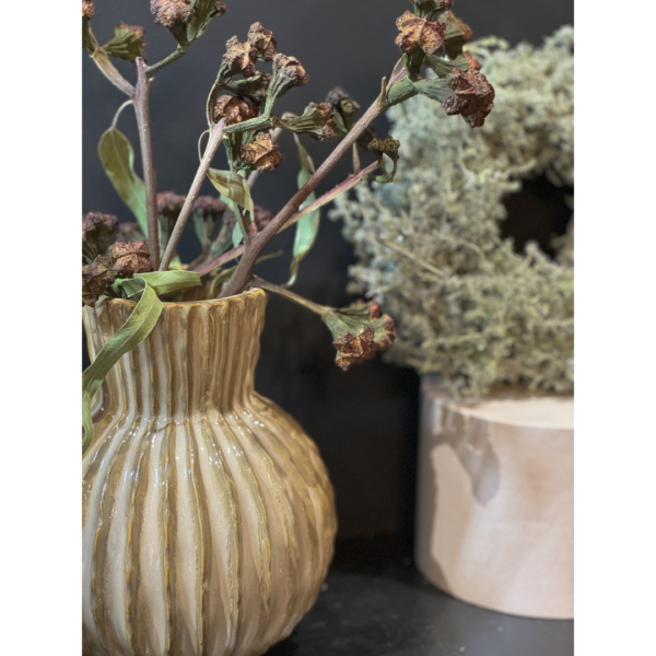 Cream Ceramic Vase - Image 3
