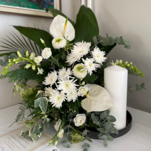 Condolences Arrangement with candle