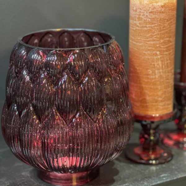 Red Glass Vase - Image 2
