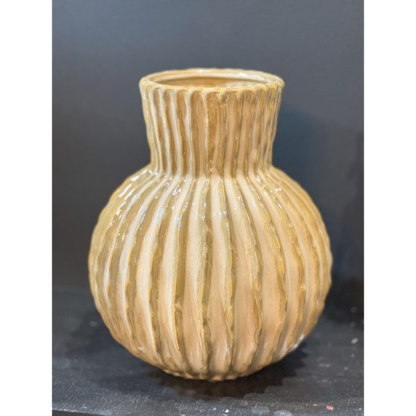Cream Ceramic Vase - Image 2