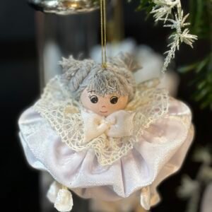 Handmade doll, angel ornament (white)