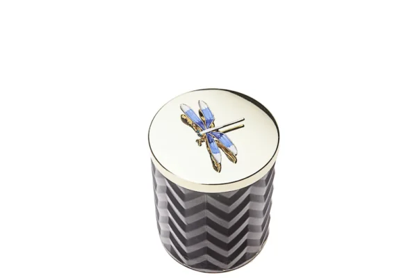 Herringbone Candle With Scarf Eau de Vie- Navy & Dragonfly lid 600g - Image 2