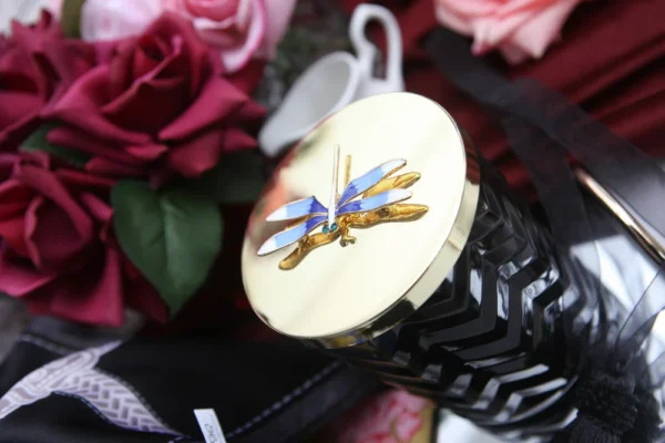 Herringbone Candle With Scarf Eau de Vie- Navy & Dragonfly lid 600g - Image 3