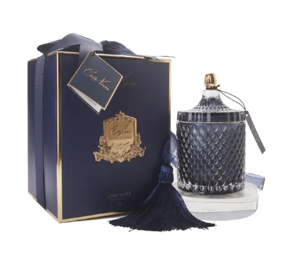 Grand Navy & Gold Art Deco Candle - Eau de Vie 600g