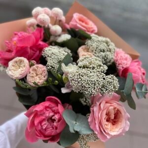 Thank You Mama bouquet with peonies