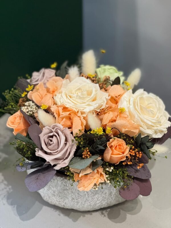 Preserved Flowers in a Pot  (White & Peach) - Image 5