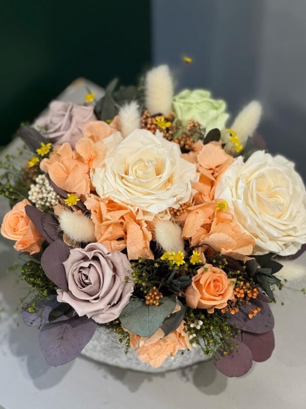 Preserved Flowers in a Pot  (White & Peach) - Image 2