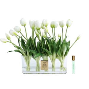 OVAL WHITE TULIPS