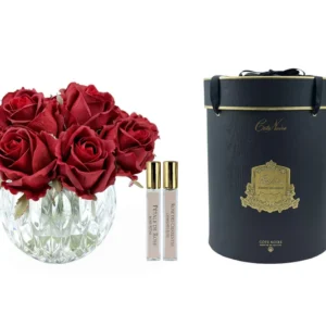 Luxury Round Bouquet - Carmine Red Rose Buds