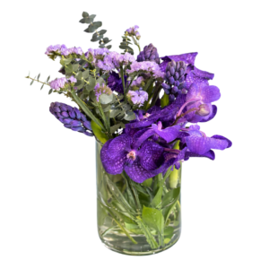 violet flowers bouquet in a vase