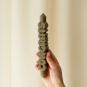 Taper Candle CONGRATS (Olive Green)