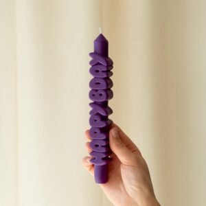 Taper Candle HAPPY BDAY (Indigo)