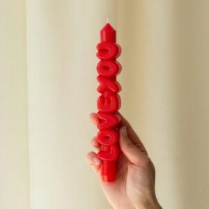 Taper Candle LOVE YOU (Red)